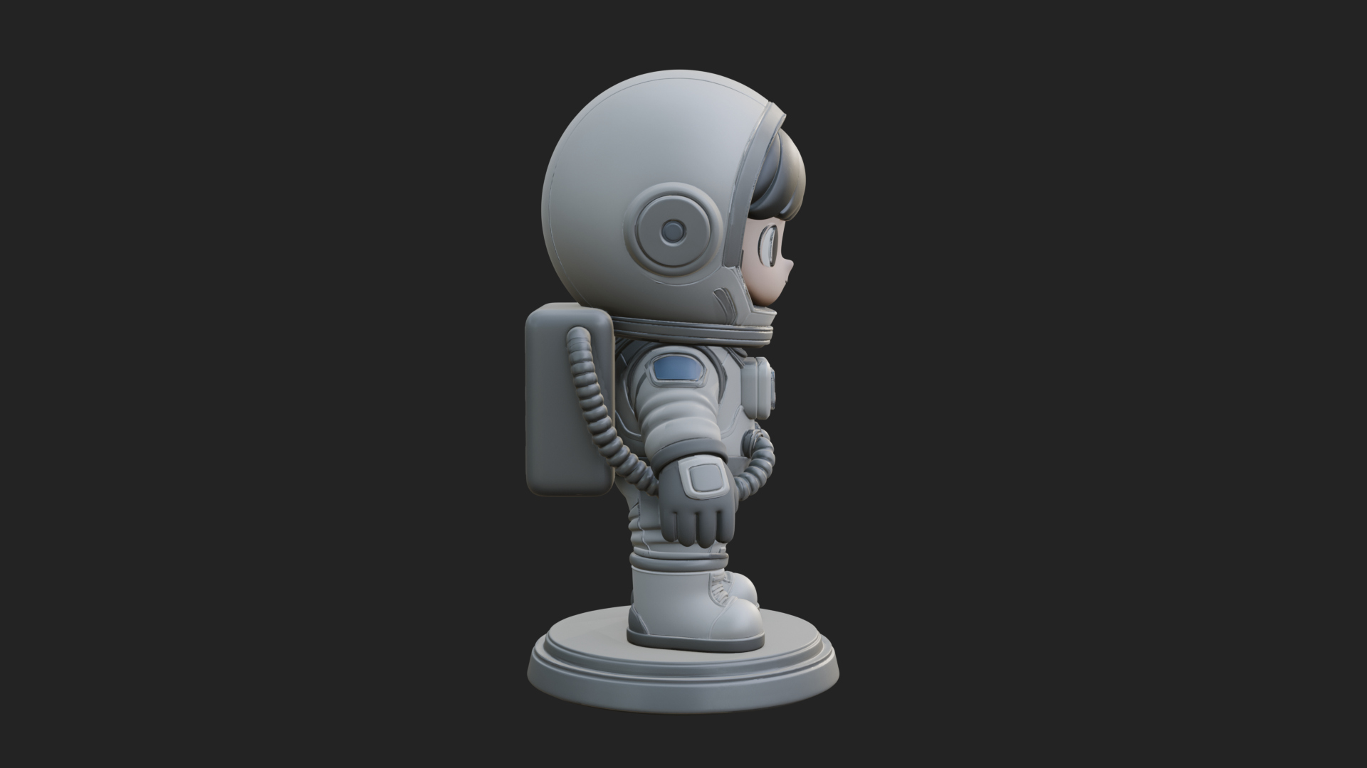 Chibi Astronaut in Suit Statue Design 8 3D Print Model 3D Model