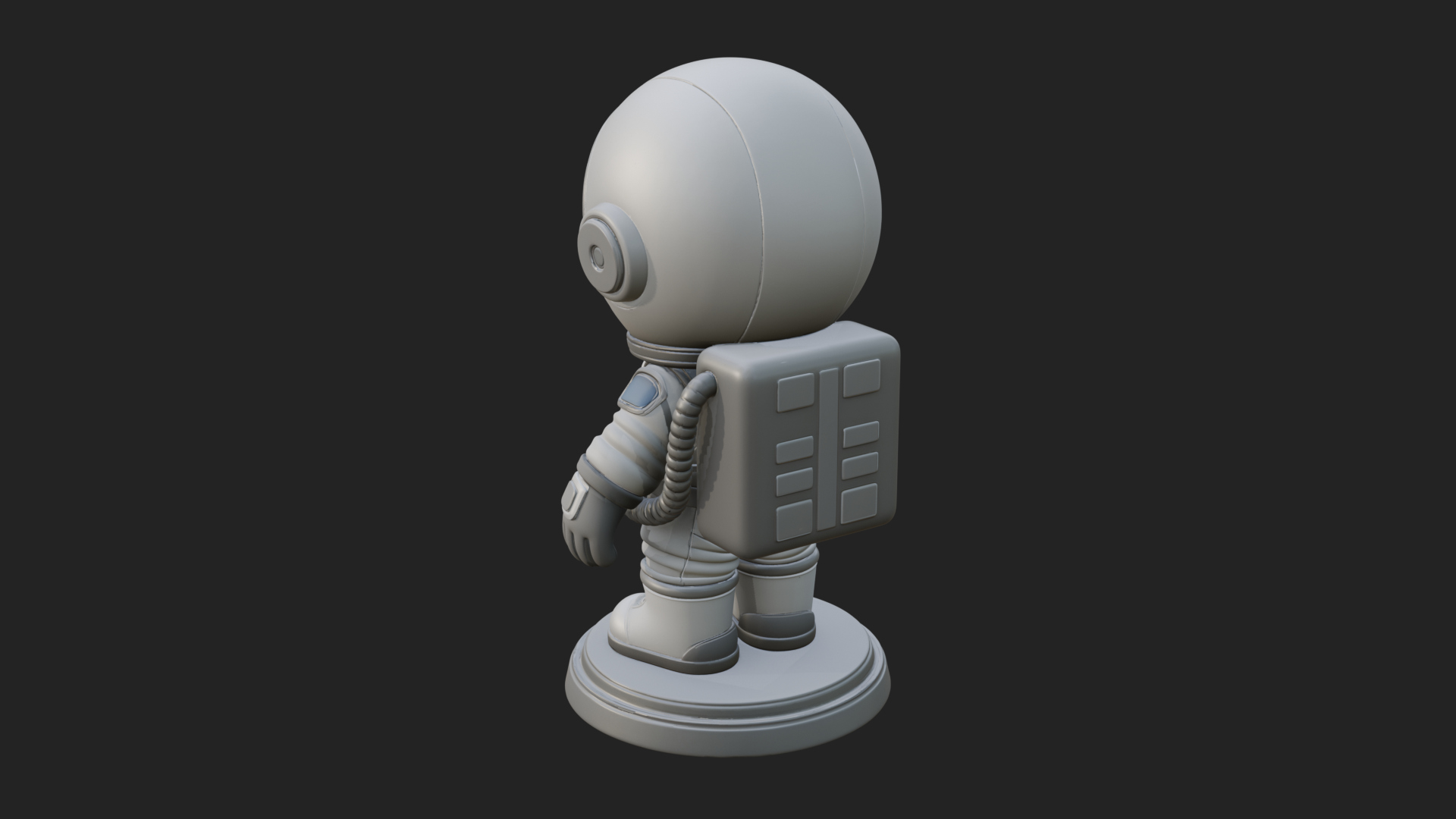 Chibi Astronaut in Suit Statue Design 8 3D Print Model 3D Model