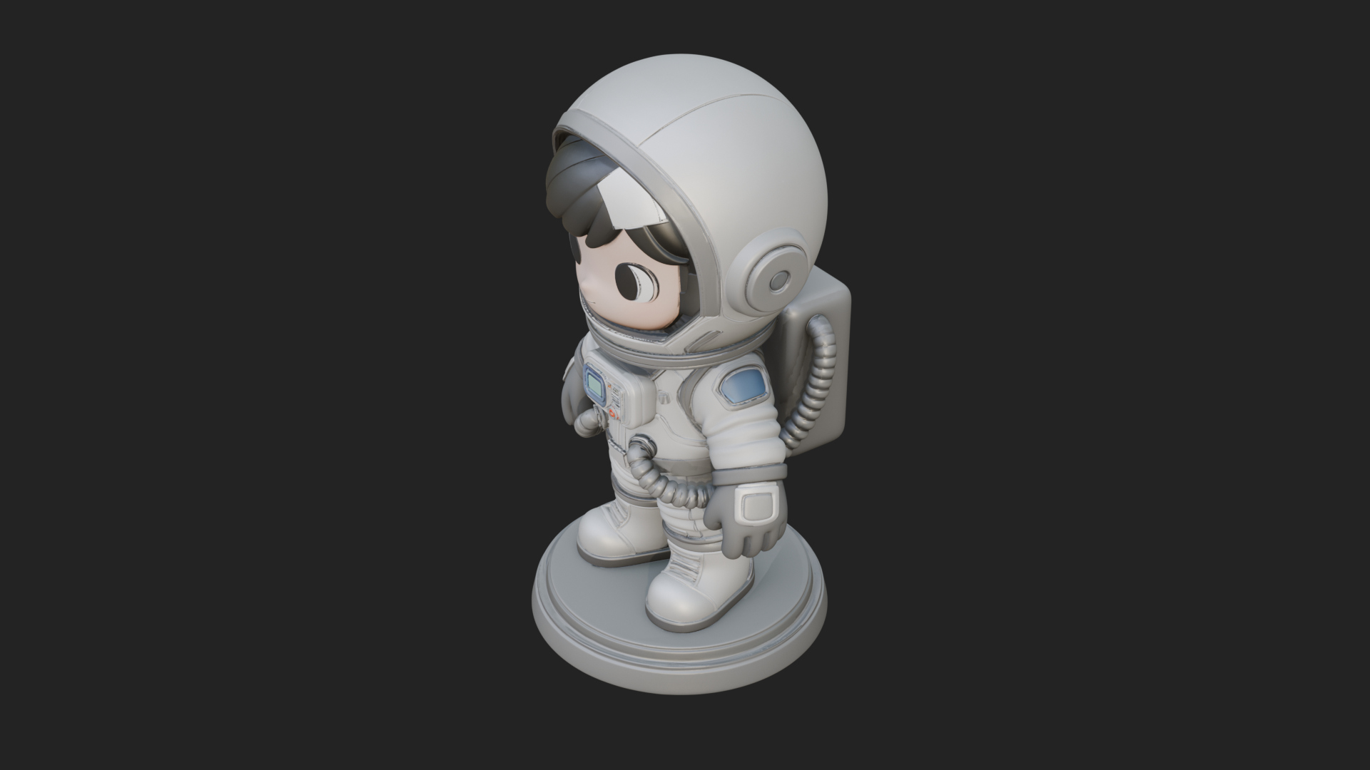 Chibi Astronaut in Suit Statue Design 8 3D Print Model 3D Model
