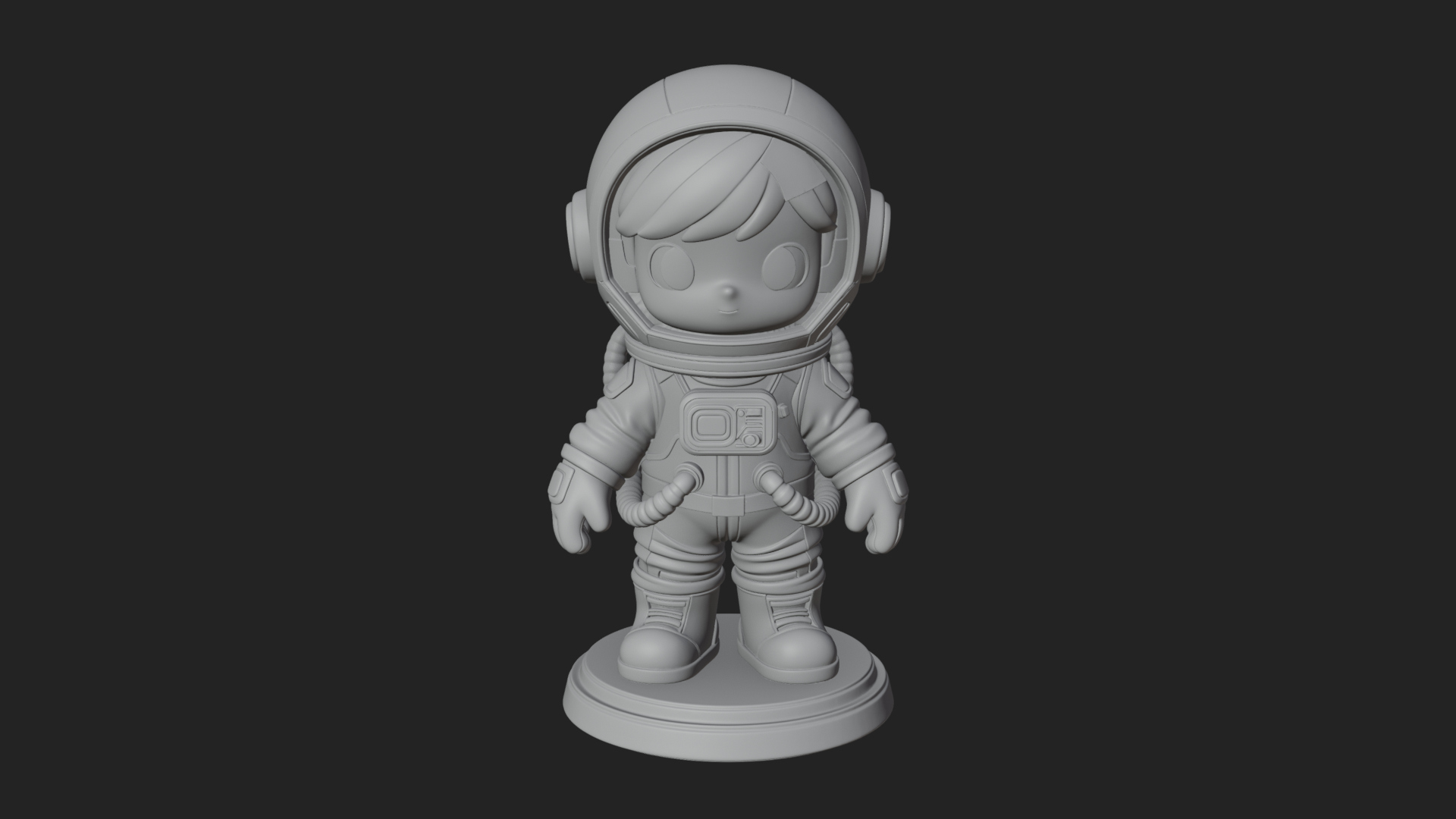 Chibi Astronaut in Suit Statue Design 8 3D Print Model 3D Model