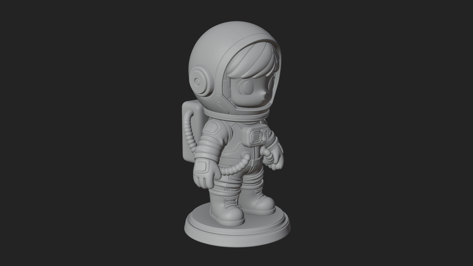 Chibi Astronaut in Suit Statue Design 8 3D Print Model 3D Model