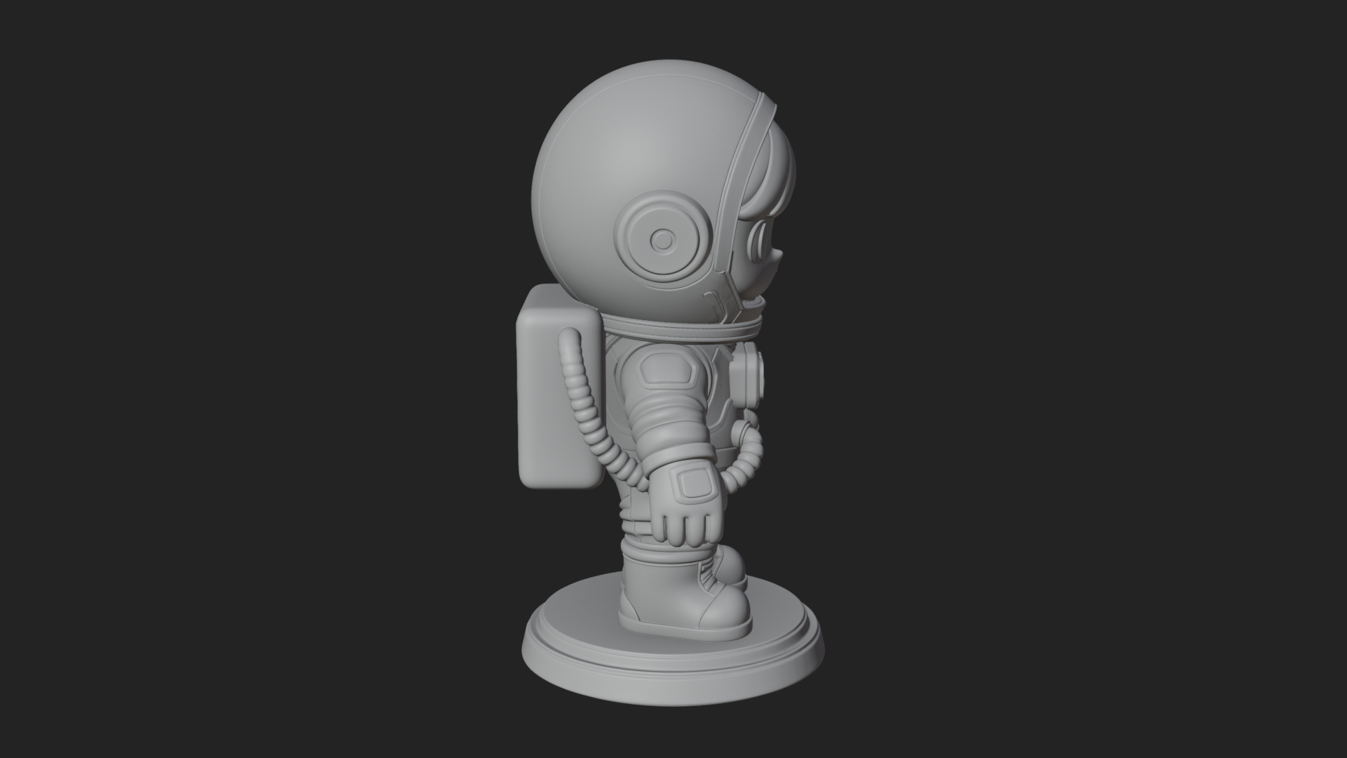Chibi Astronaut in Suit Statue Design 8 3D Print Model 3D Model