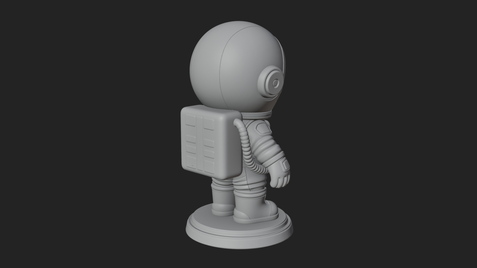 Chibi Astronaut in Suit Statue Design 8 3D Print Model 3D Model
