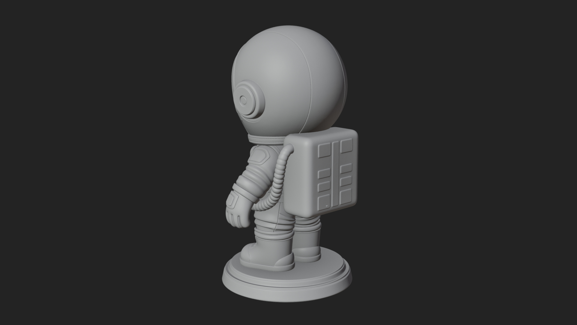 Chibi Astronaut in Suit Statue Design 8 3D Print Model 3D Model
