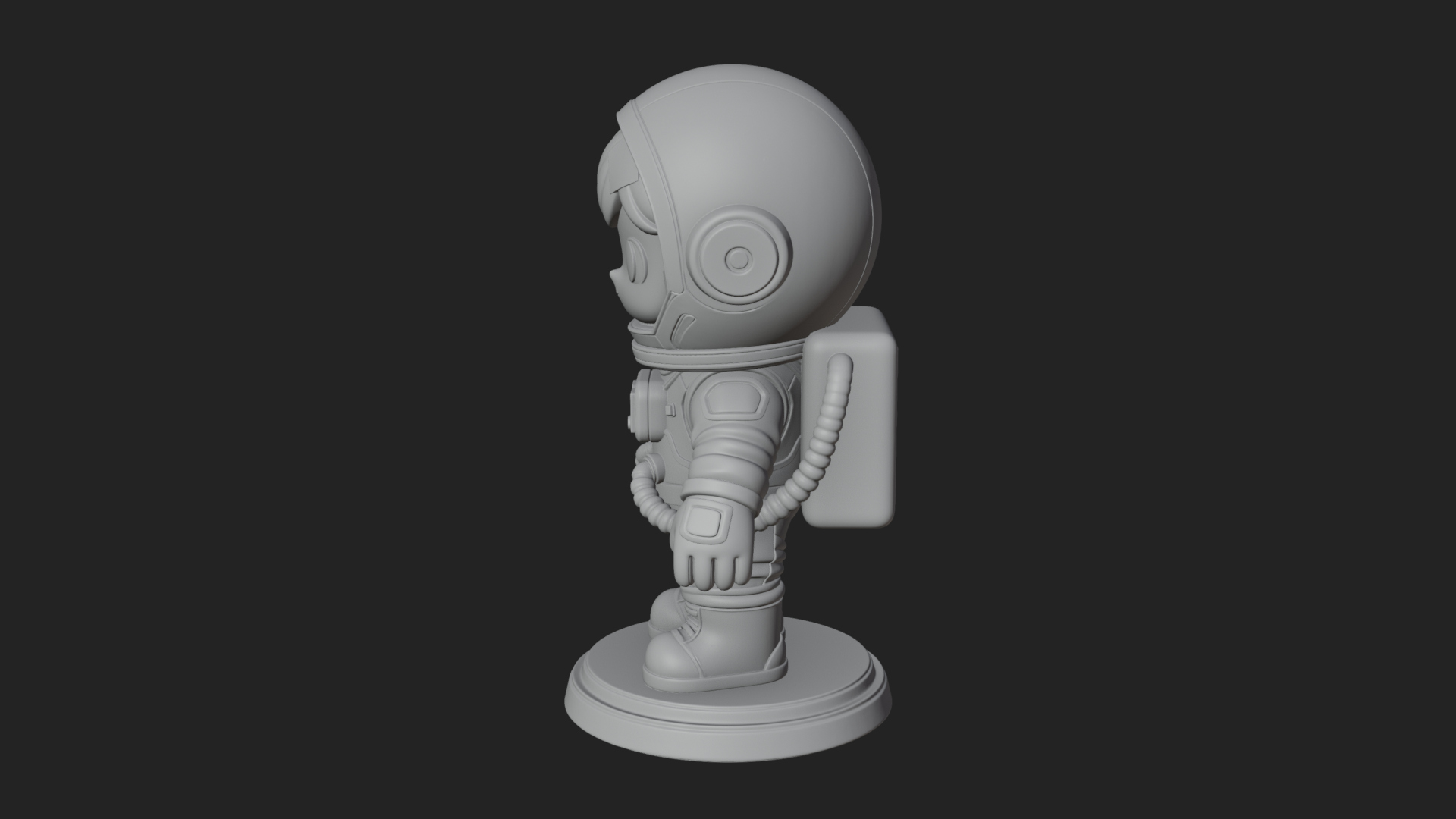 Chibi Astronaut in Suit Statue Design 8 3D Print Model 3D Model
