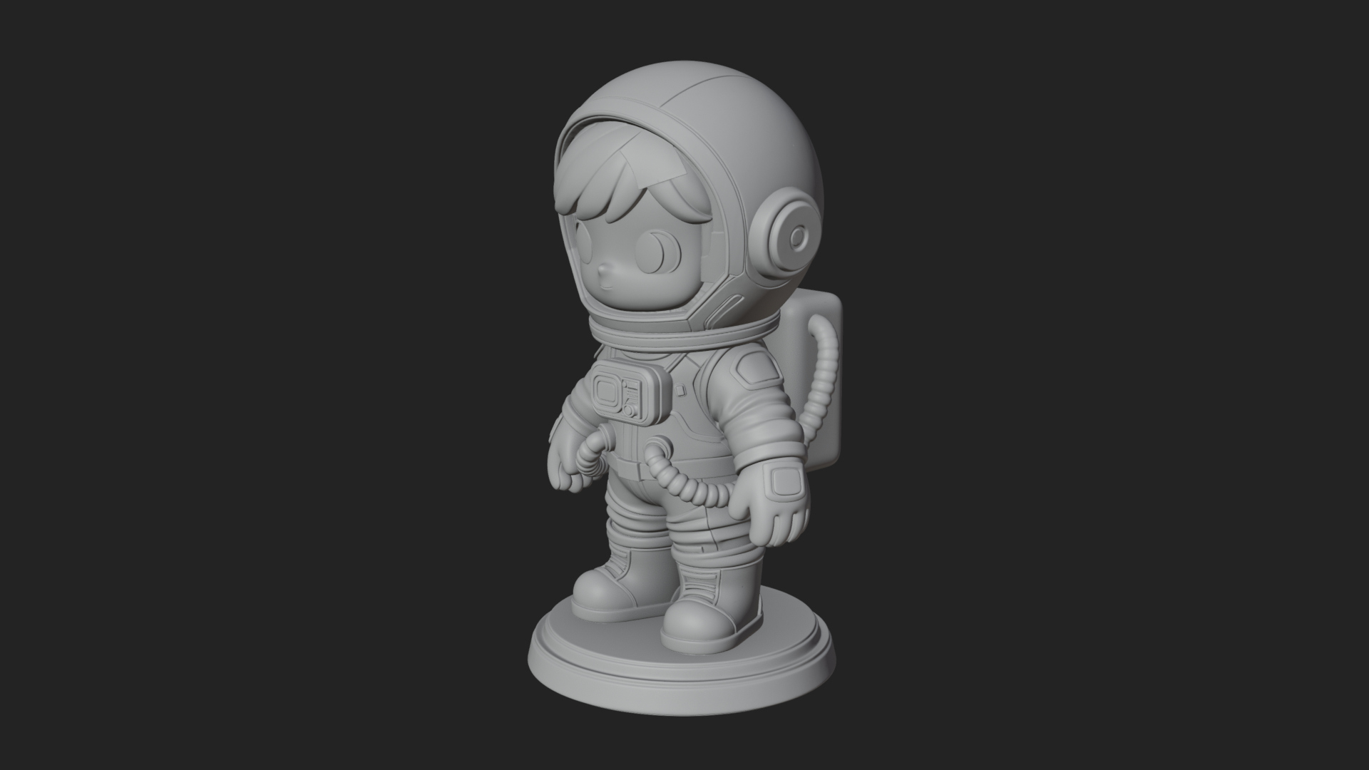 Chibi Astronaut in Suit Statue Design 8 3D Print Model 3D Model