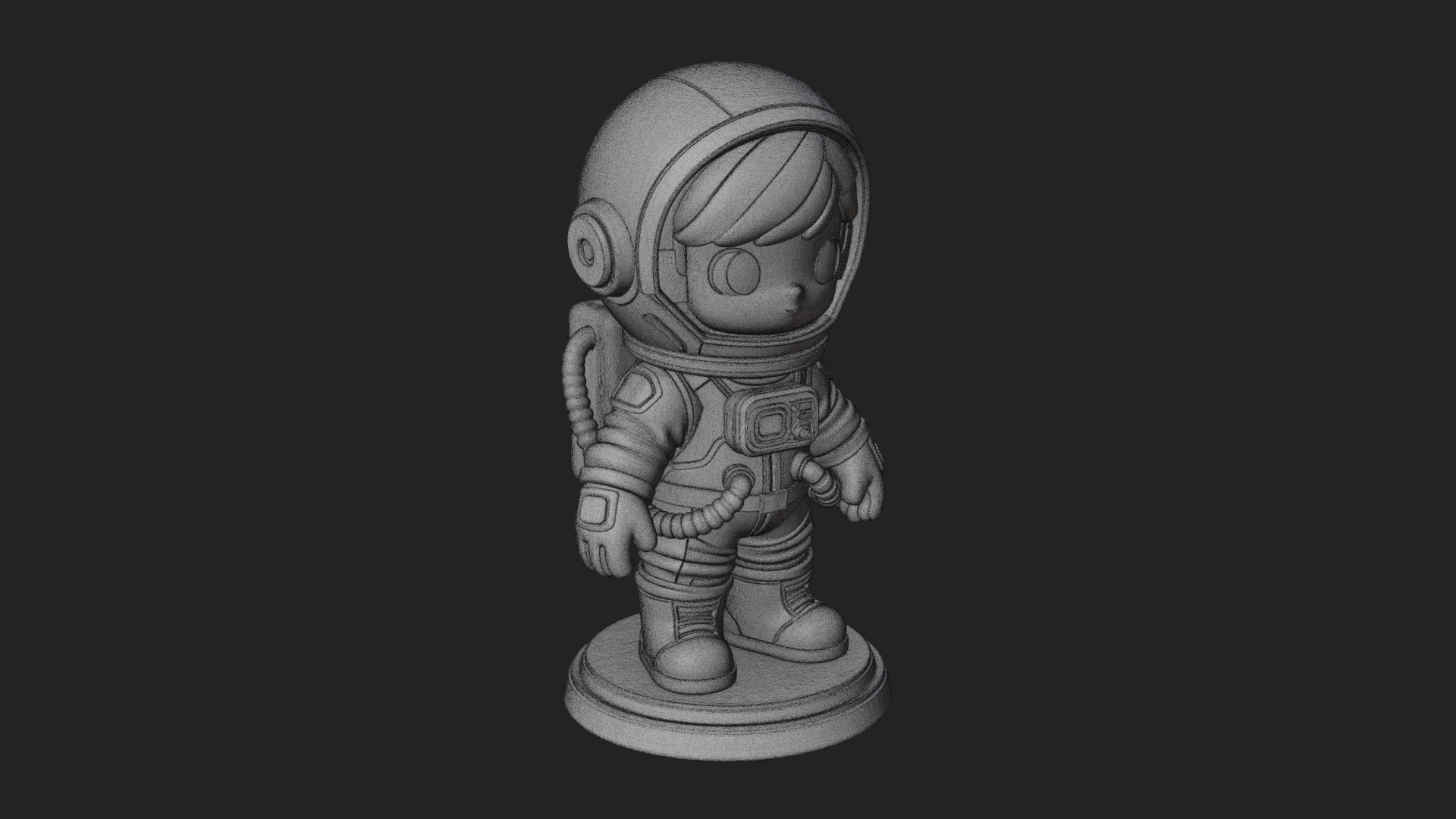 Chibi Astronaut in Suit Statue Design 8 3D Print Model 3D Model