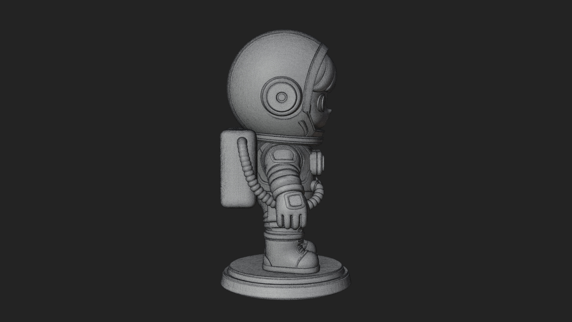 Chibi Astronaut in Suit Statue Design 8 3D Print Model 3D Model