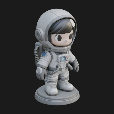 Chibi Astronaut in Suit Statue Design 8 3D Print Model