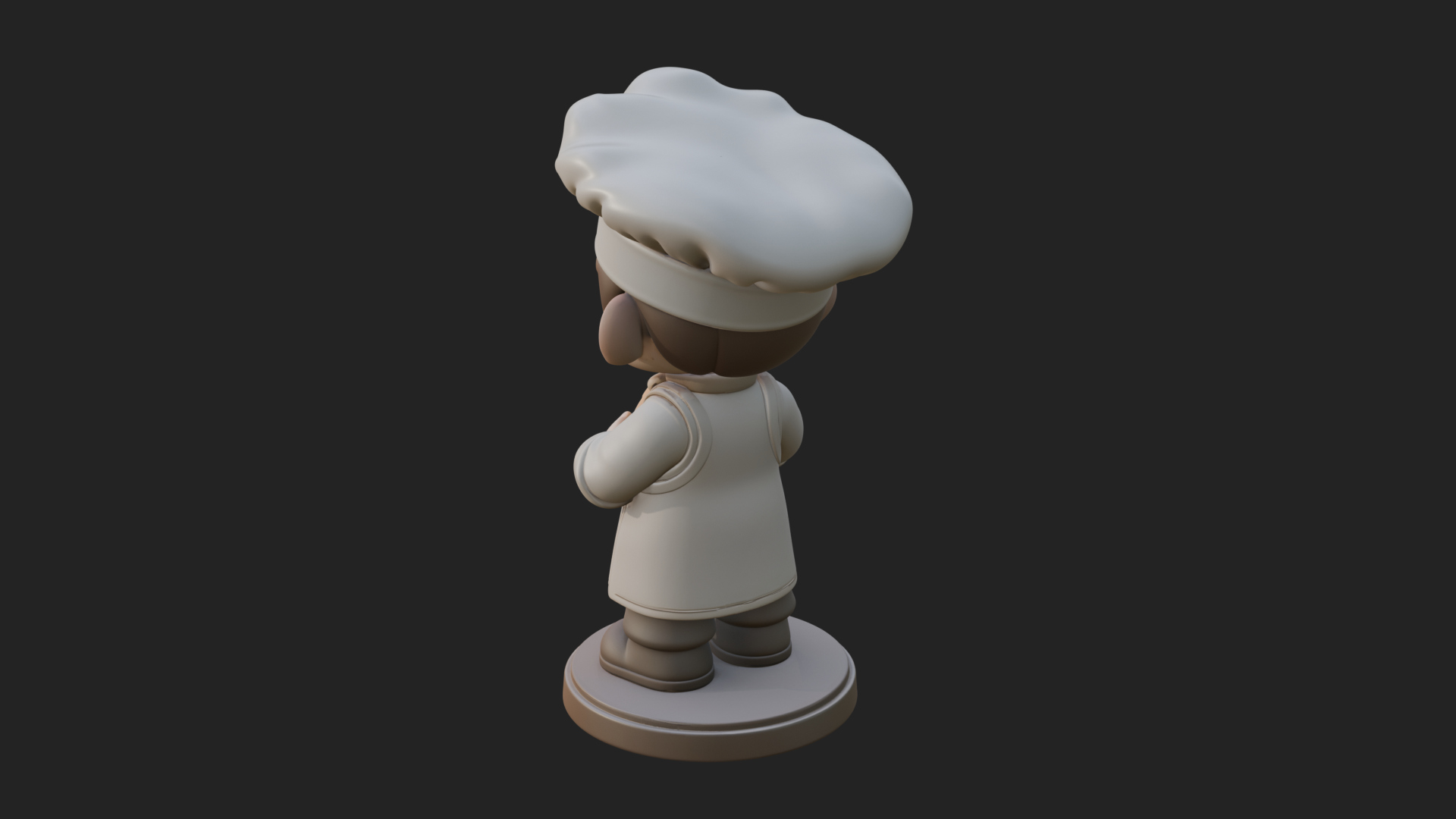 Chibi Baker with Bread Statue Design 1 3D Print Model 3D Model