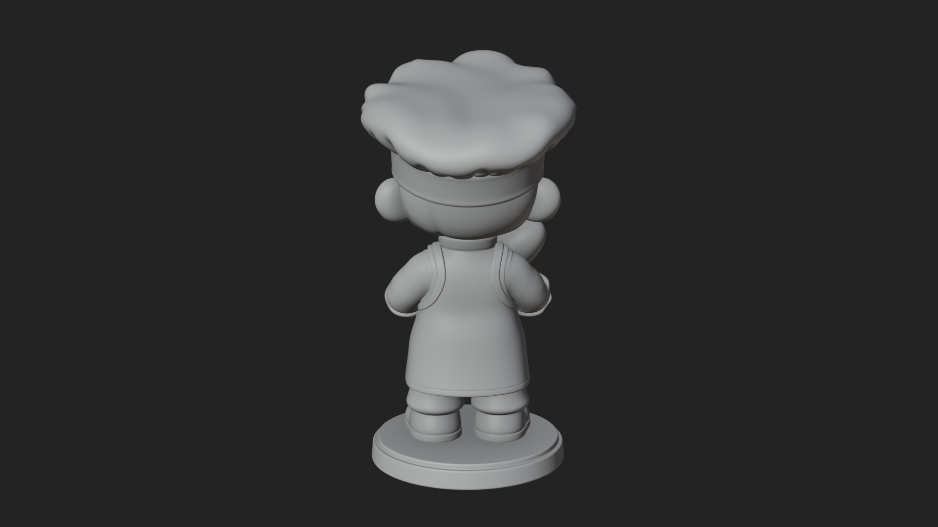 Chibi Baker with Bread Statue Design 1 3D Print Model 3D Model