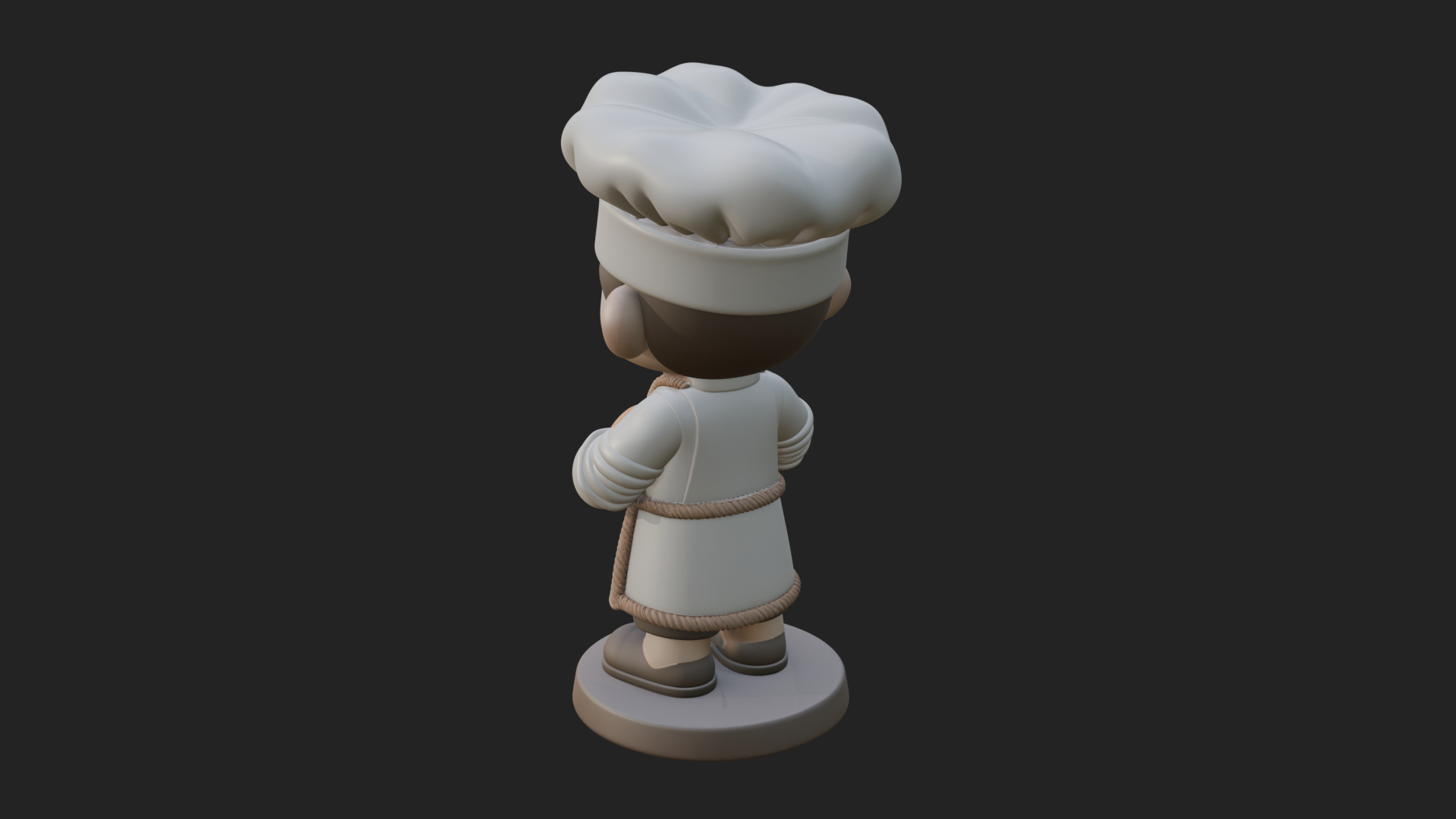 Chibi Baker with Bread Statue Design 2 3D Print Model 3D Model