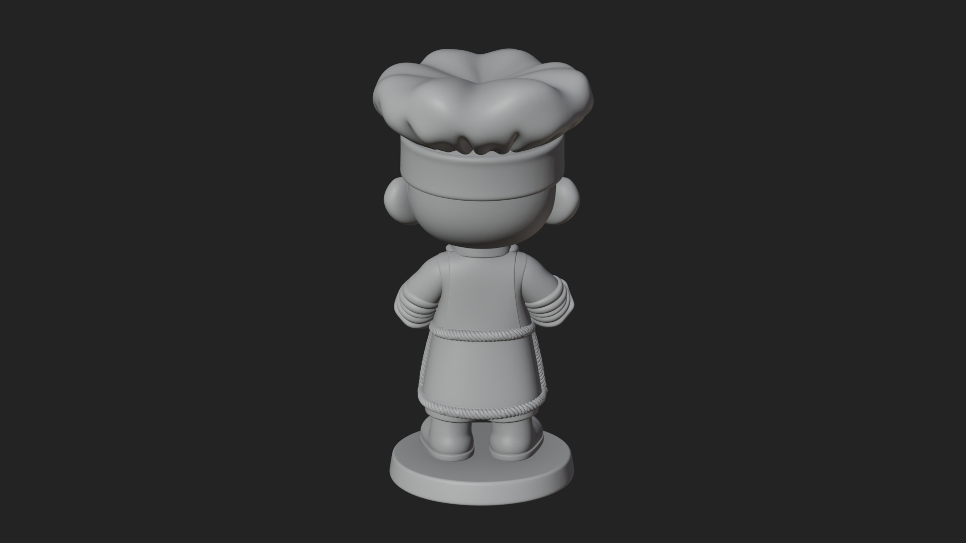 Chibi Baker with Bread Statue Design 2 3D Print Model 3D Model