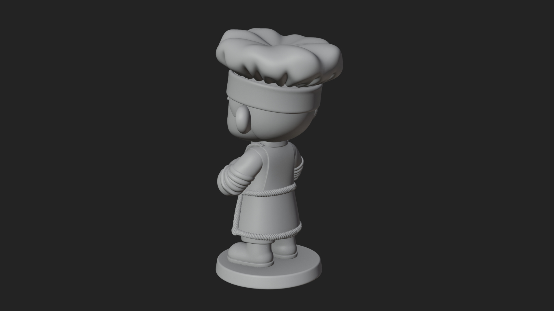 Chibi Baker with Bread Statue Design 2 3D Print Model 3D Model