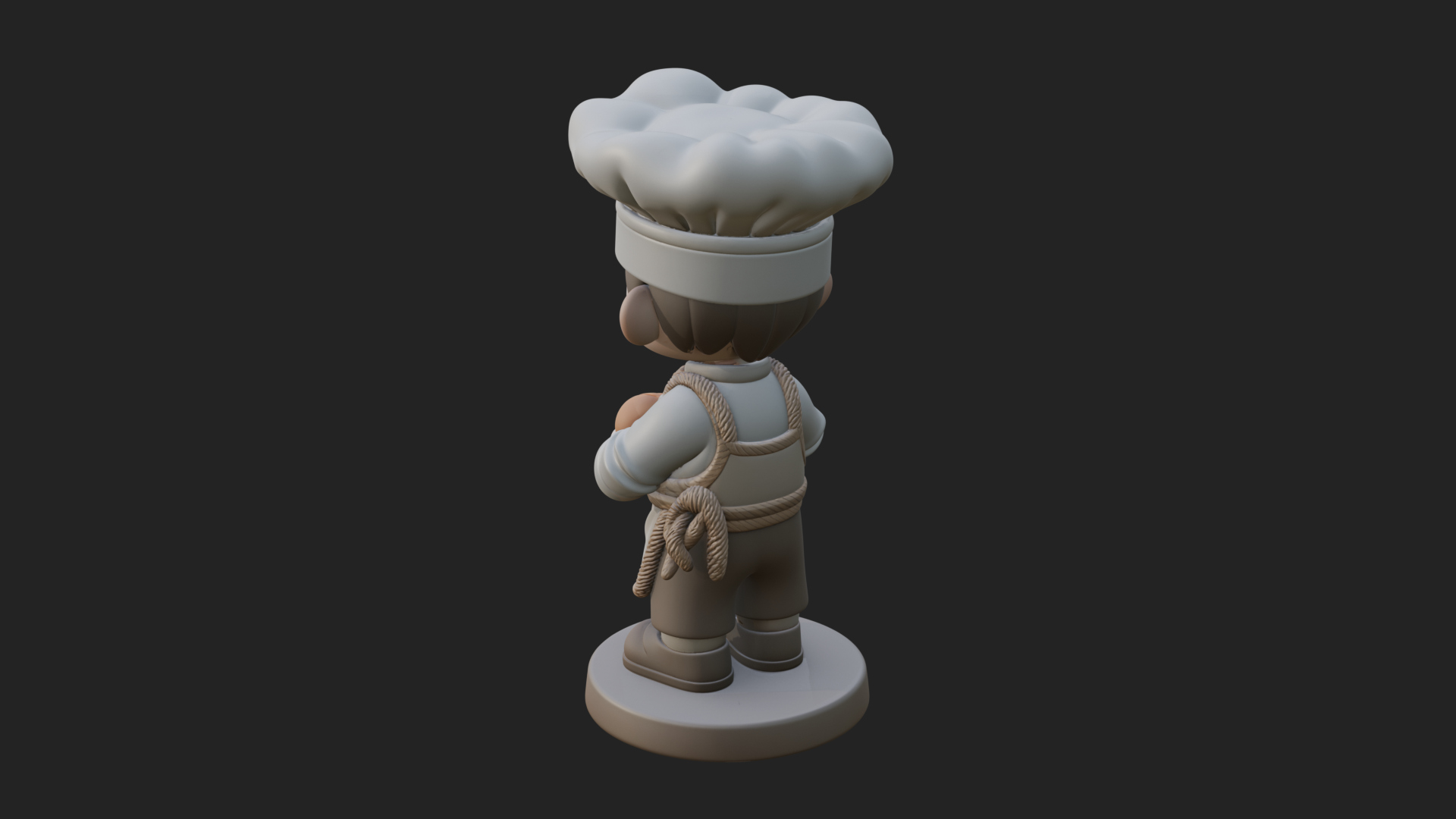 Chibi Baker with Bread Statue Design 3 3D Print Model 3D Model