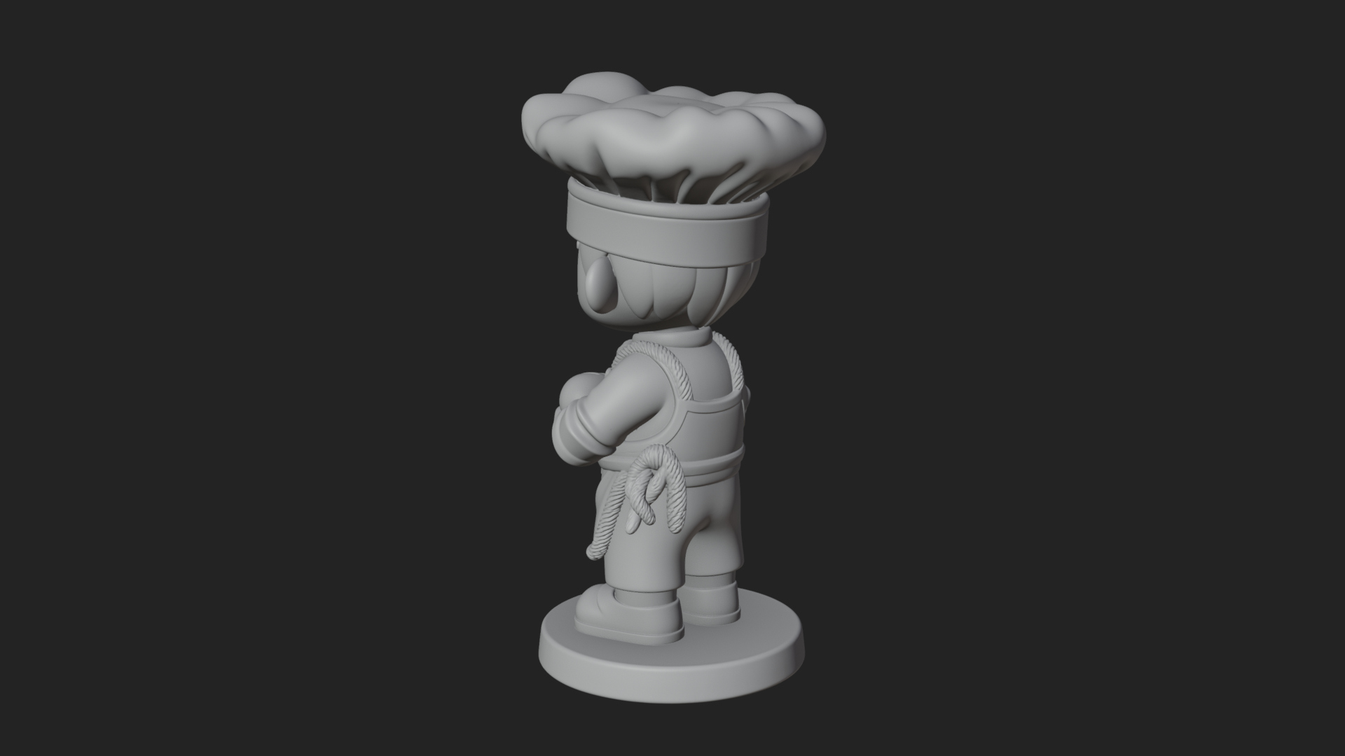 Chibi Baker with Bread Statue Design 3 3D Print Model 3D Model