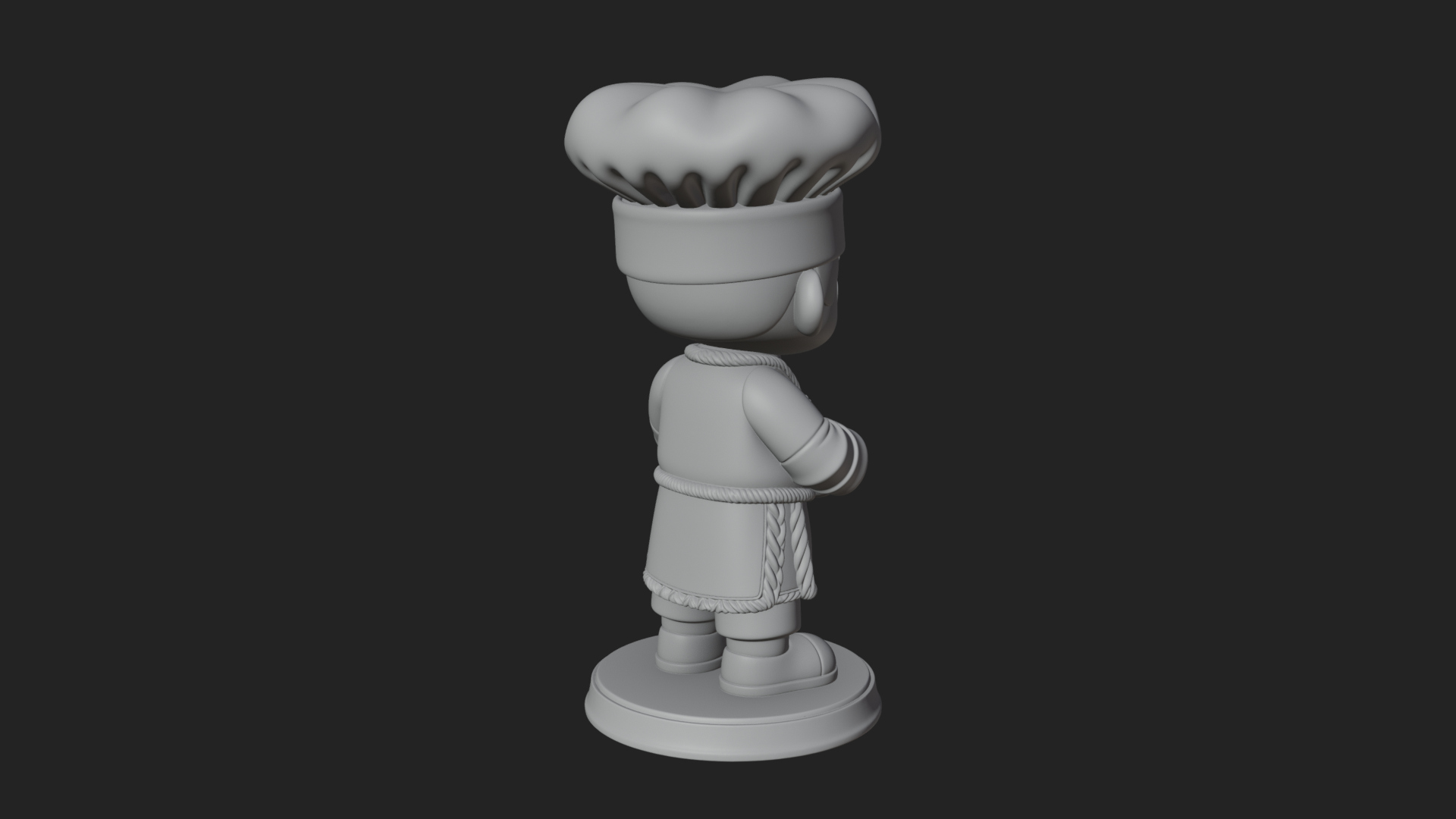 Chibi Baker with Bread Statue Design 4 3D Print Model 3D Model