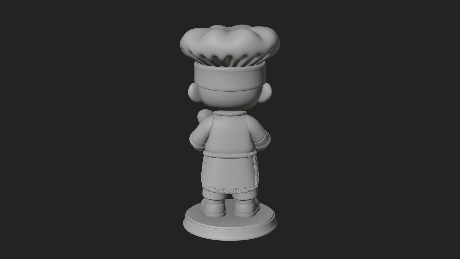 Chibi Baker with Bread Statue Design 4 3D Print Model 3D Model