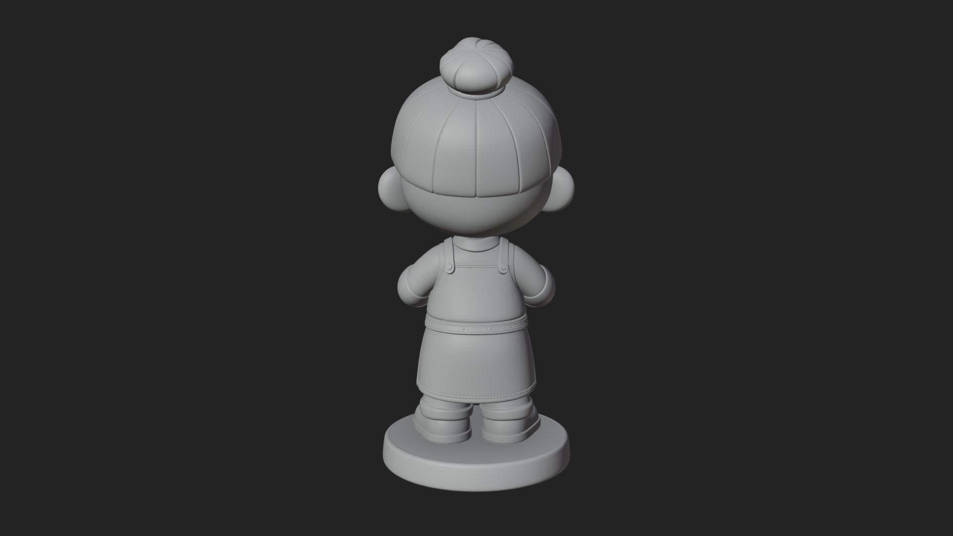 Chibi Barista with Cup Statue Design 2 3D Print Model 3D Model