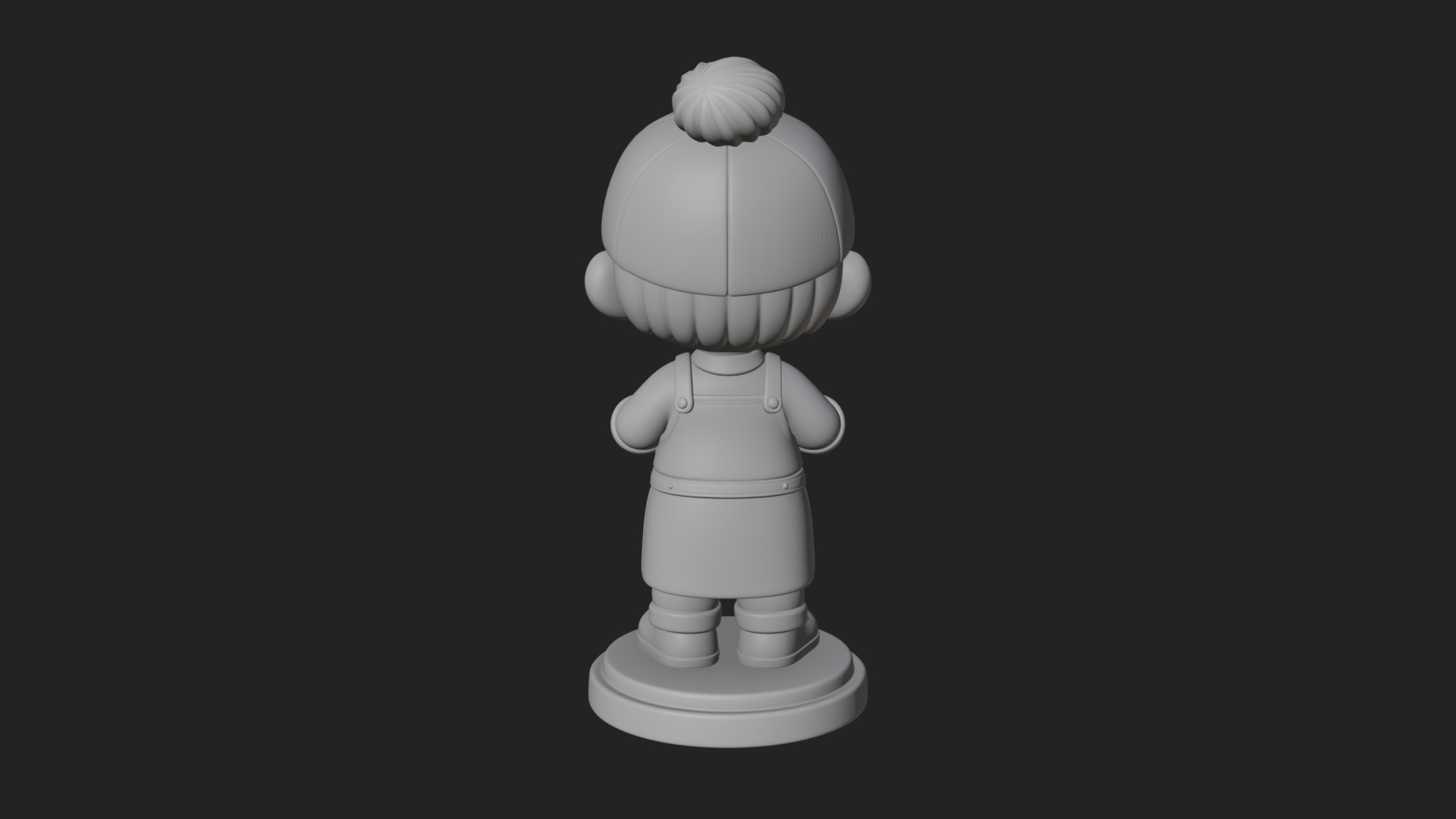 Chibi Barista with Cup Statue Design 3 3D Print Model 3D Model