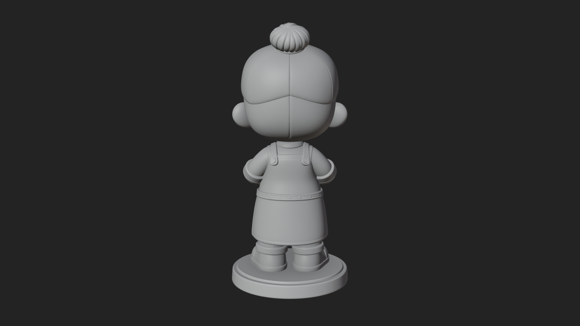 Chibi Barista with Cup Statue Design 4 3D Print Model 3D Model