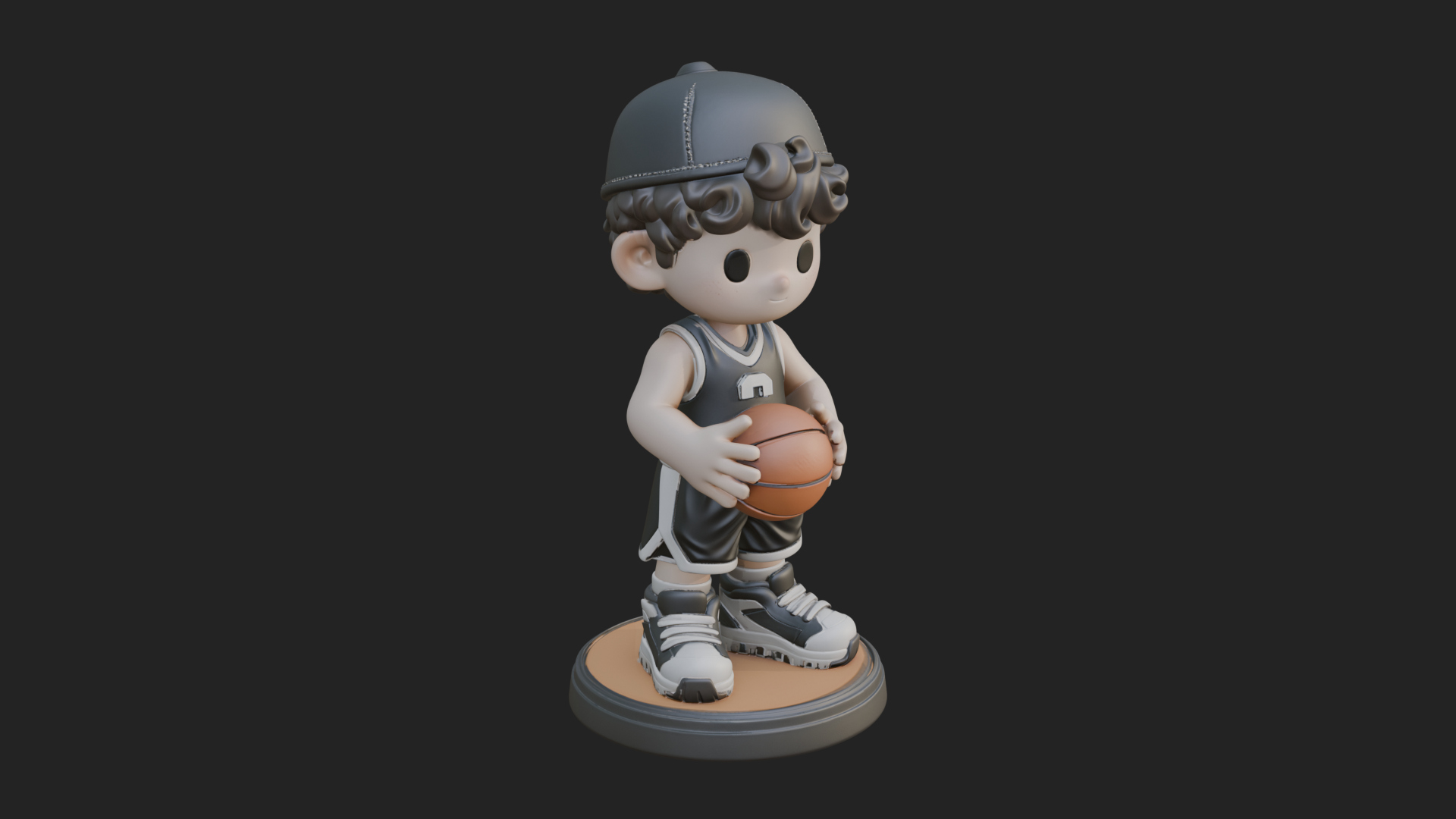 Chibi Basketball Boy Statue Design 1 3D Print Model 3D Model