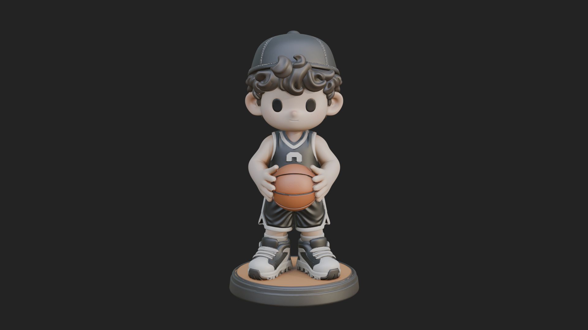 Chibi Basketball Boy Statue Design 1 3D Print Model 3D Model
