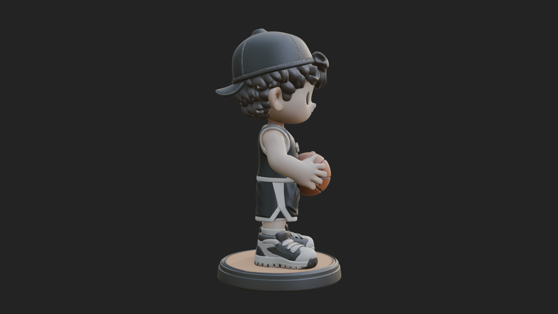 Chibi Basketball Boy Statue Design 1 3D Print Model 3D Model