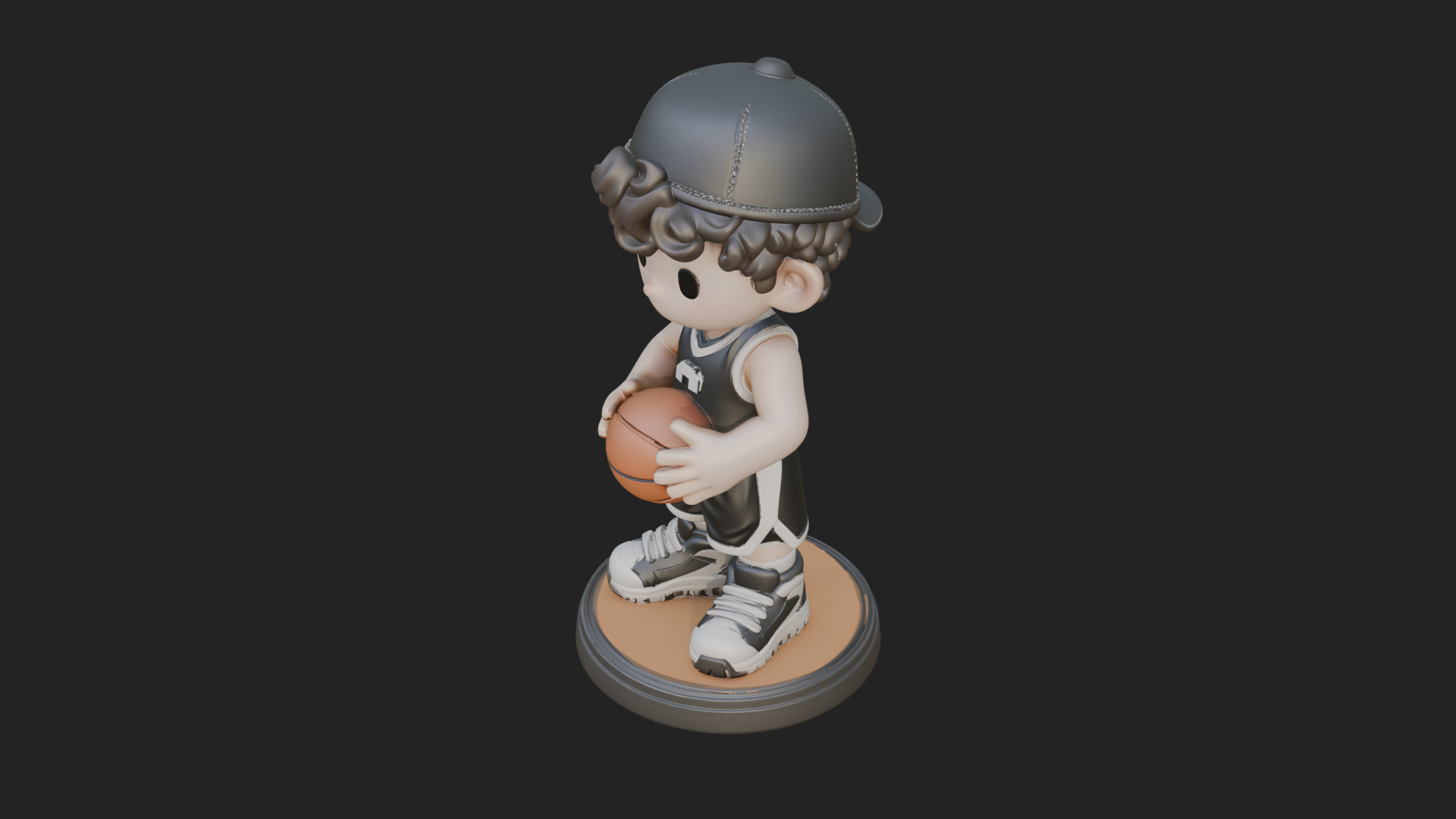 Chibi Basketball Boy Statue Design 1 3D Print Model 3D Model
