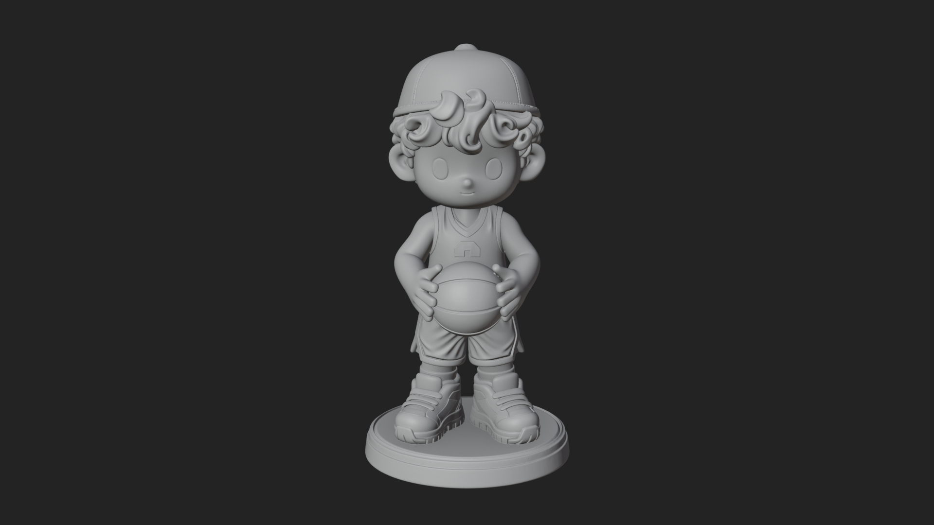 Chibi Basketball Boy Statue Design 1 3D Print Model 3D Model