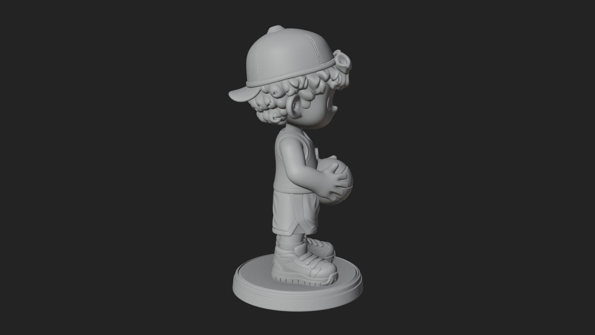 Chibi Basketball Boy Statue Design 1 3D Print Model 3D Model