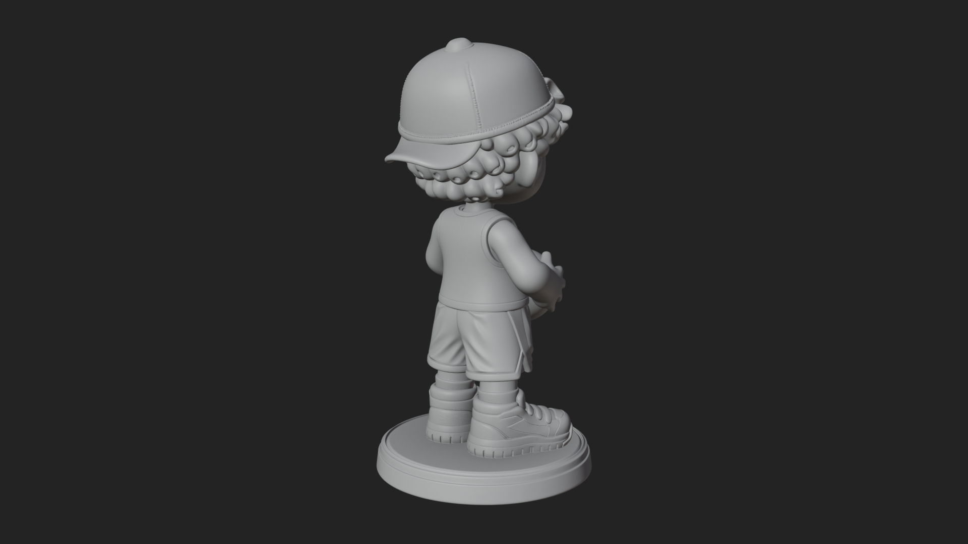 Chibi Basketball Boy Statue Design 1 3D Print Model 3D Model