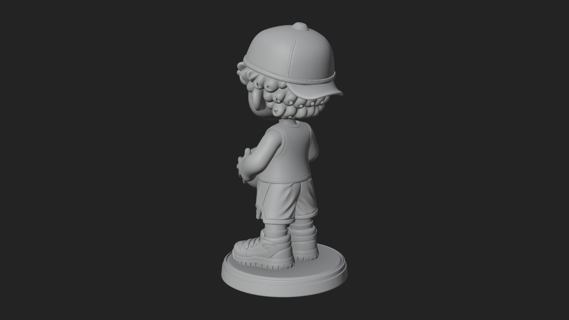Chibi Basketball Boy Statue Design 1 3D Print Model 3D Model