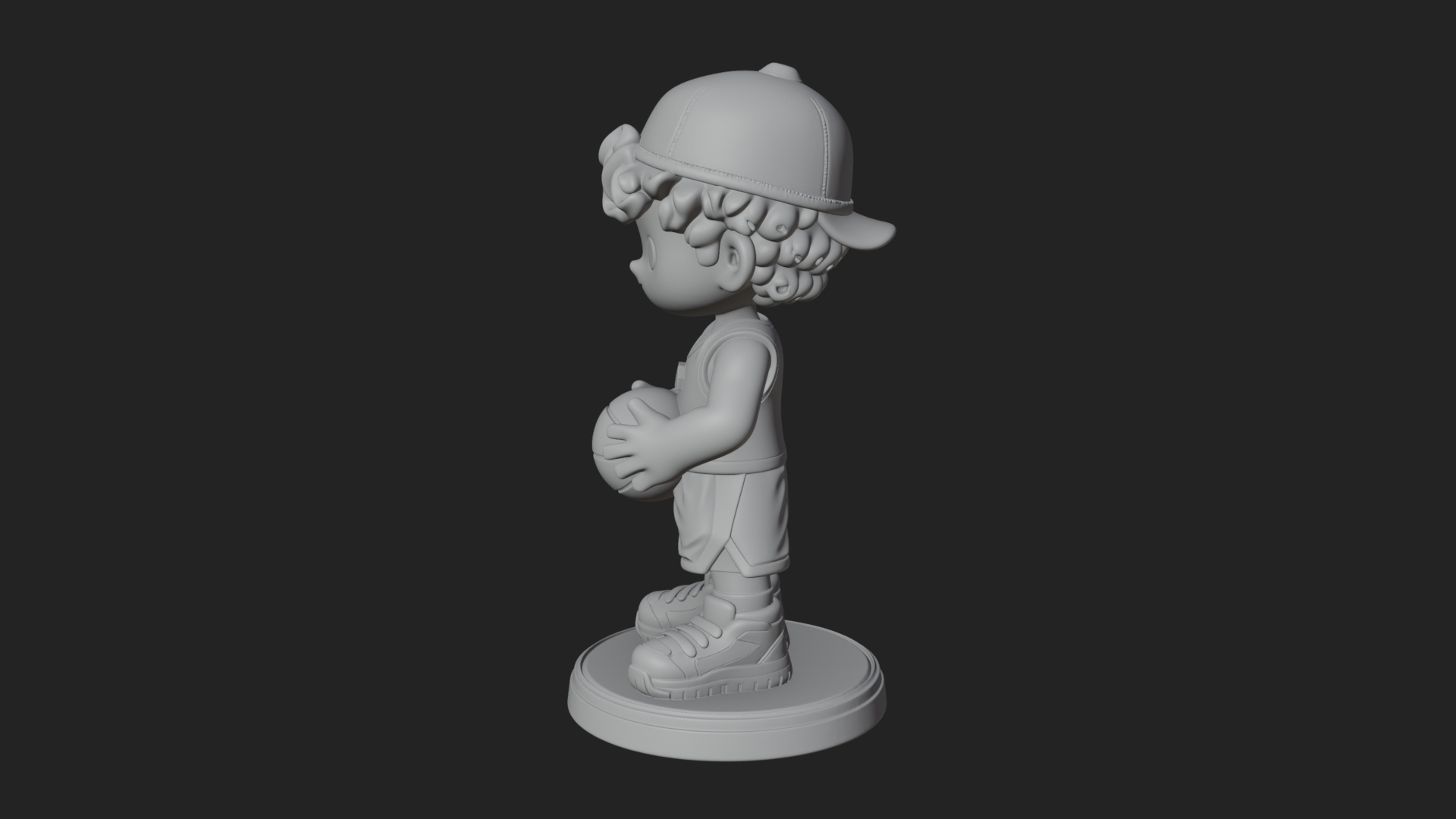 Chibi Basketball Boy Statue Design 1 3D Print Model 3D Model