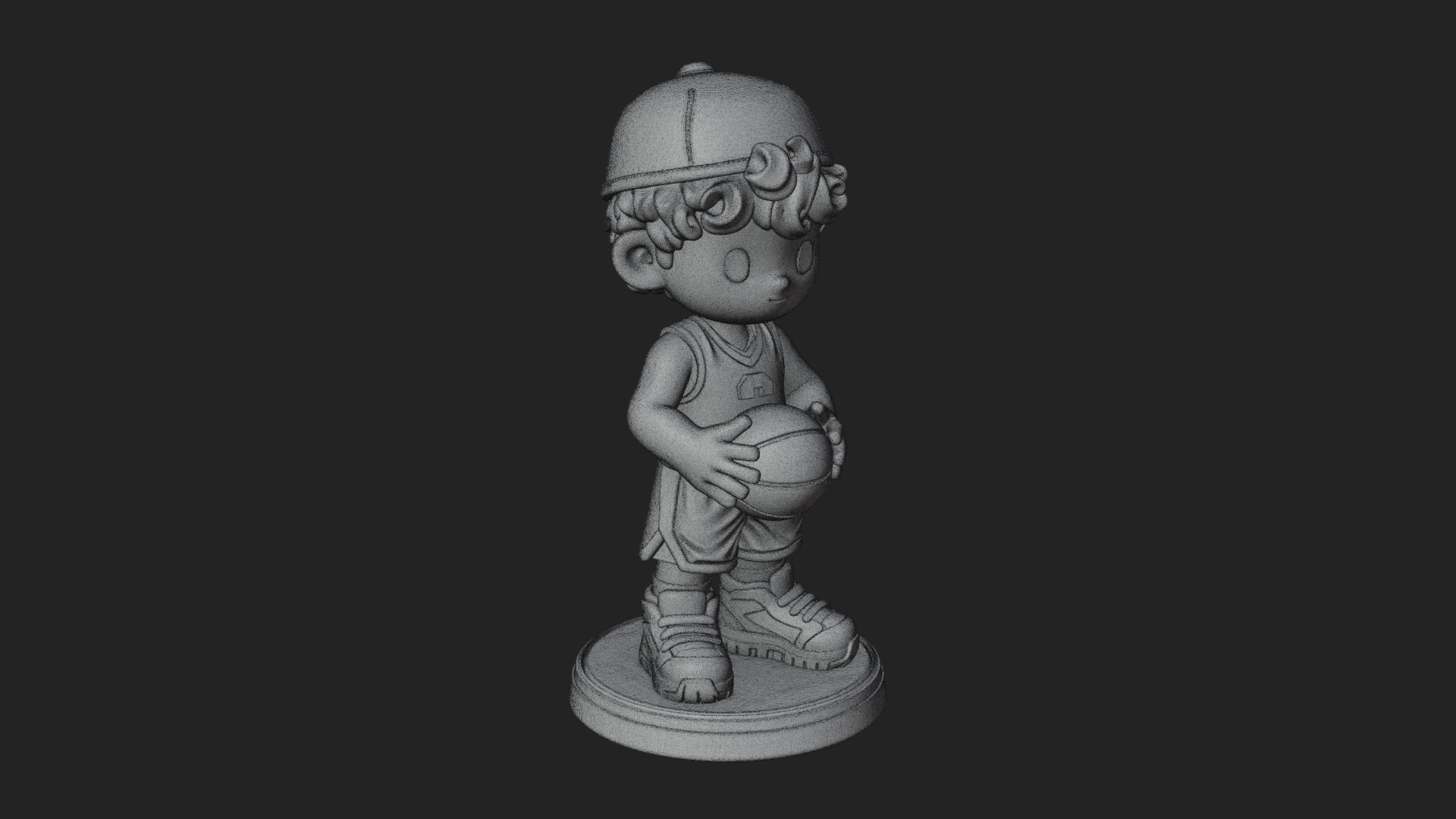 Chibi Basketball Boy Statue Design 1 3D Print Model 3D Model