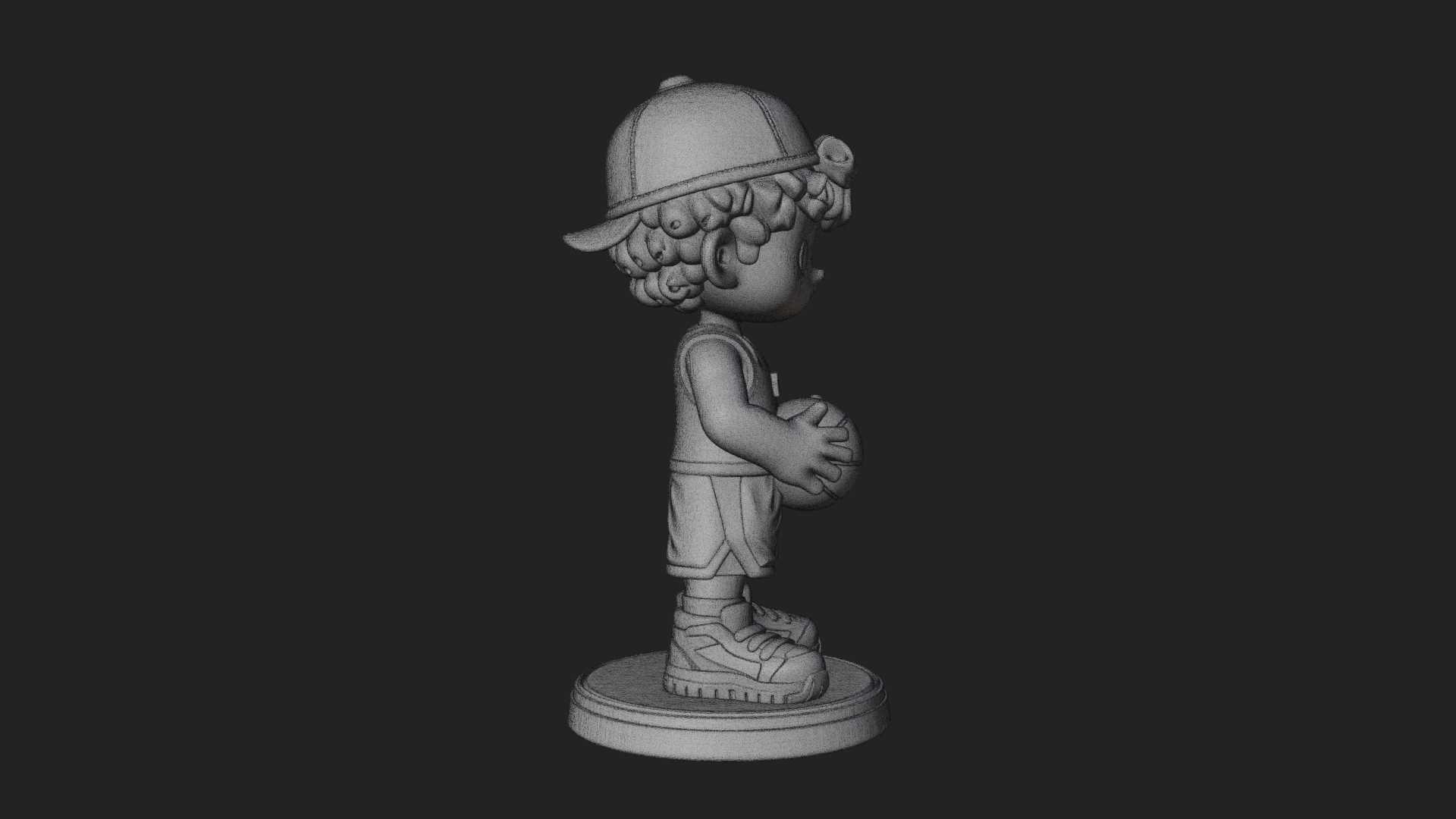 Chibi Basketball Boy Statue Design 1 3D Print Model 3D Model