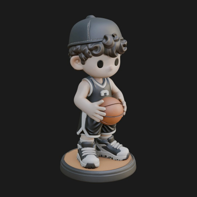 Chibi Basketball Boy Statue Design 1 3D Print Model