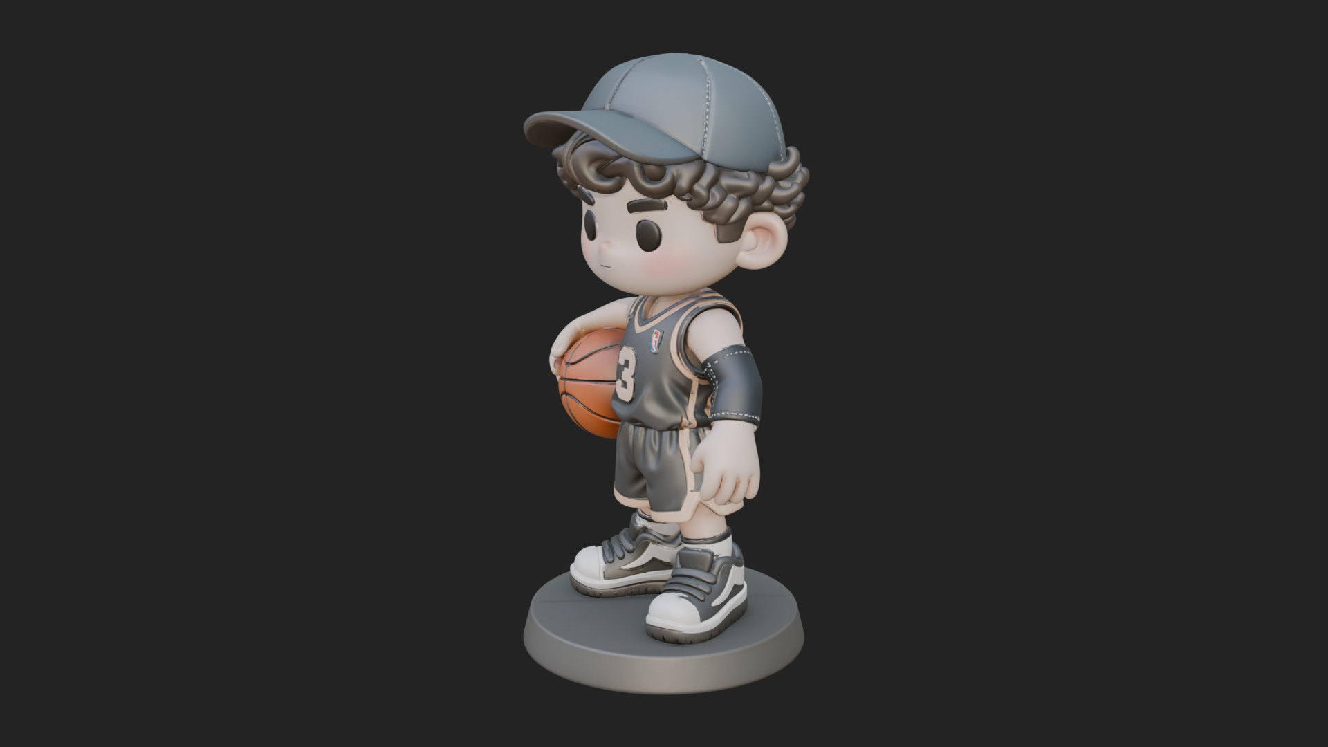 Chibi Basketball Boy Statue Design 2 3D Print Model 3D Model
