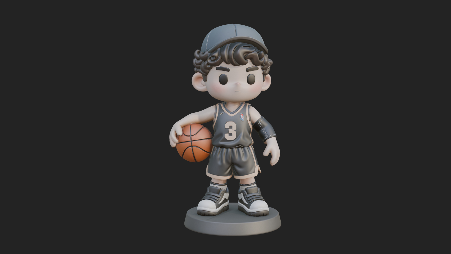 Chibi Basketball Boy Statue Design 2 3D Print Model 3D Model