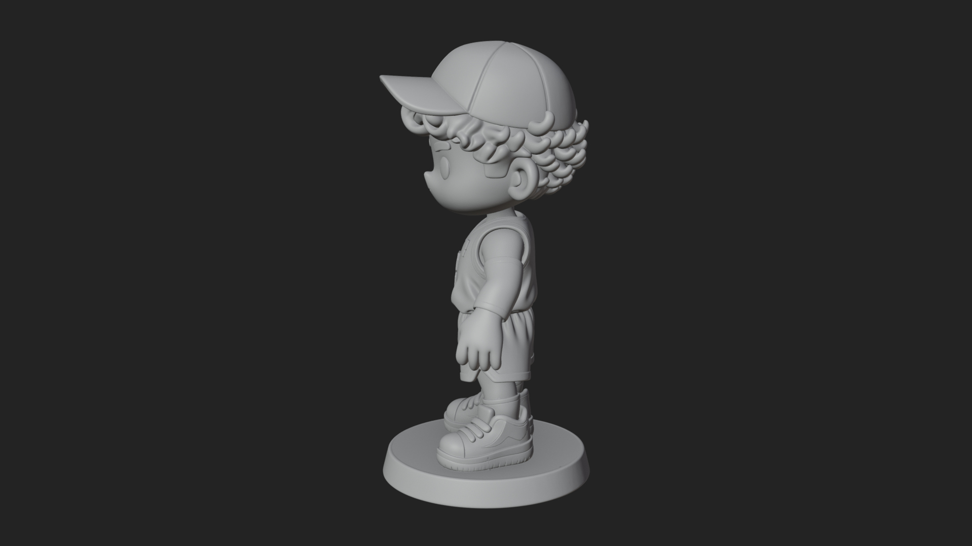Chibi Basketball Boy Statue Design 2 3D Print Model 3D Model