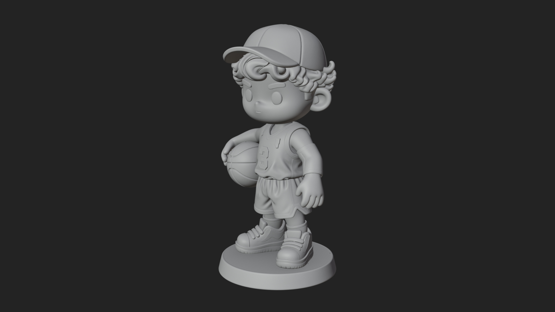 Chibi Basketball Boy Statue Design 2 3D Print Model 3D Model