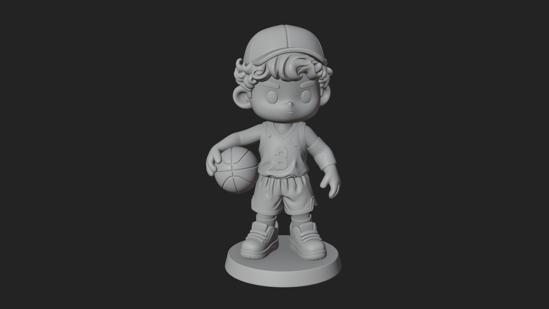 Chibi Basketball Boy Statue Design 2 3D Print Model 3D Model
