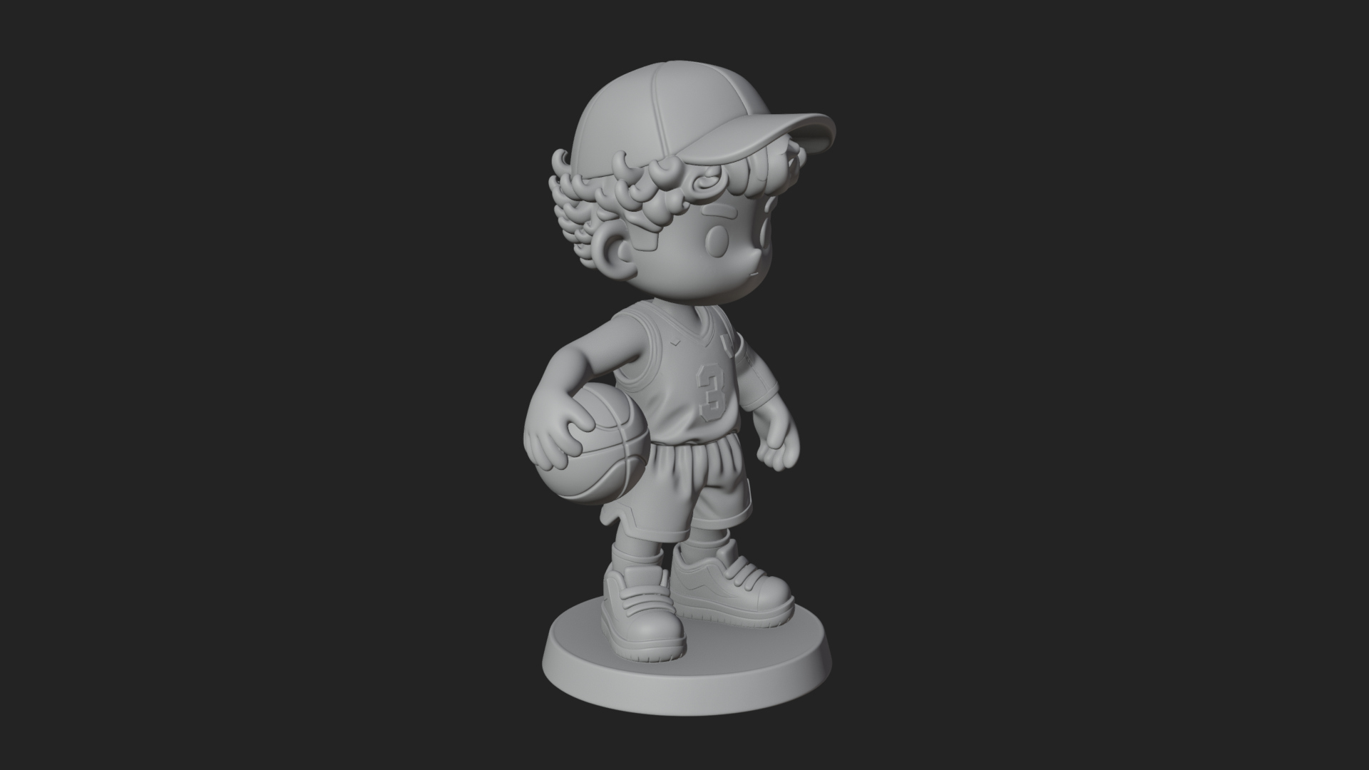 Chibi Basketball Boy Statue Design 2 3D Print Model 3D Model