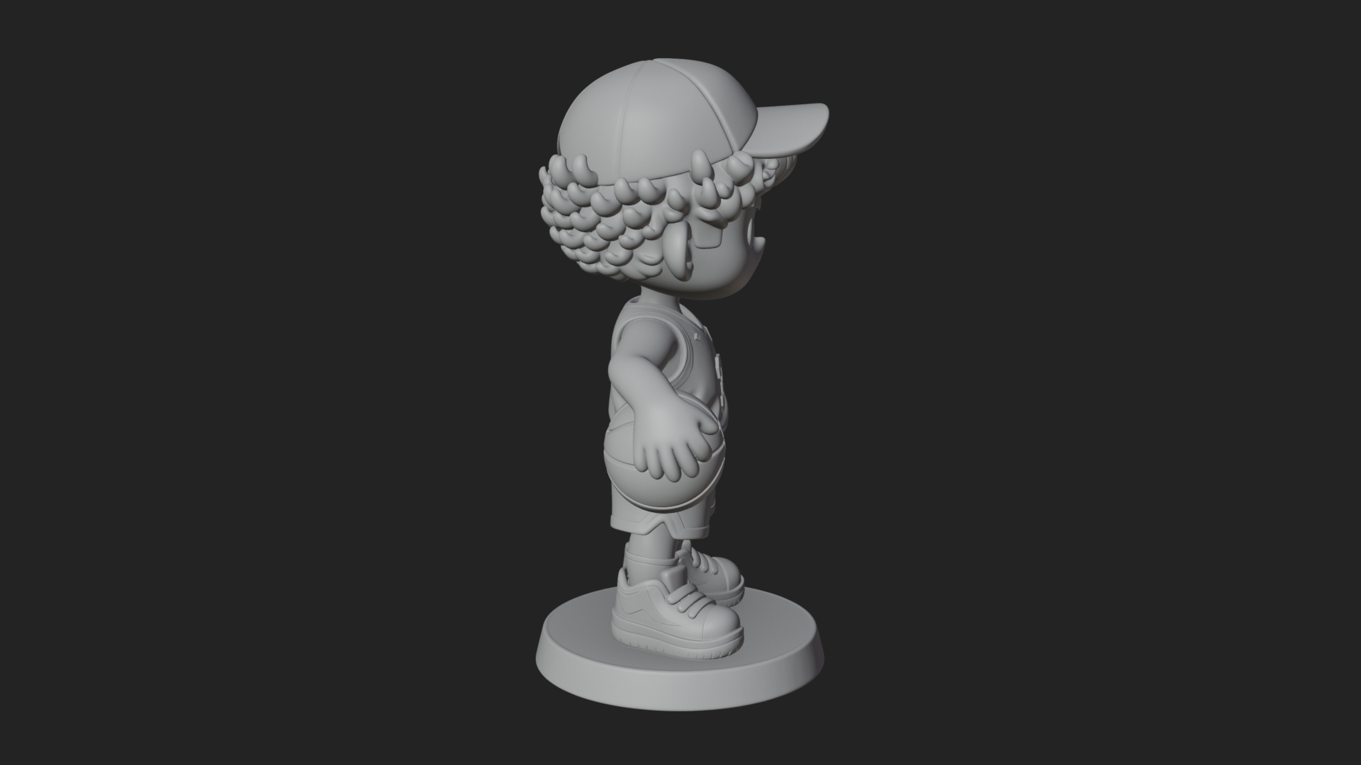 Chibi Basketball Boy Statue Design 2 3D Print Model 3D Model