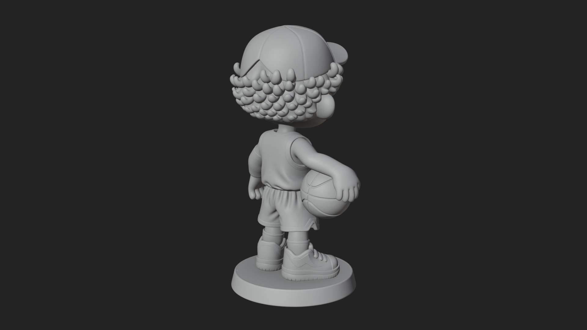 Chibi Basketball Boy Statue Design 2 3D Print Model 3D Model