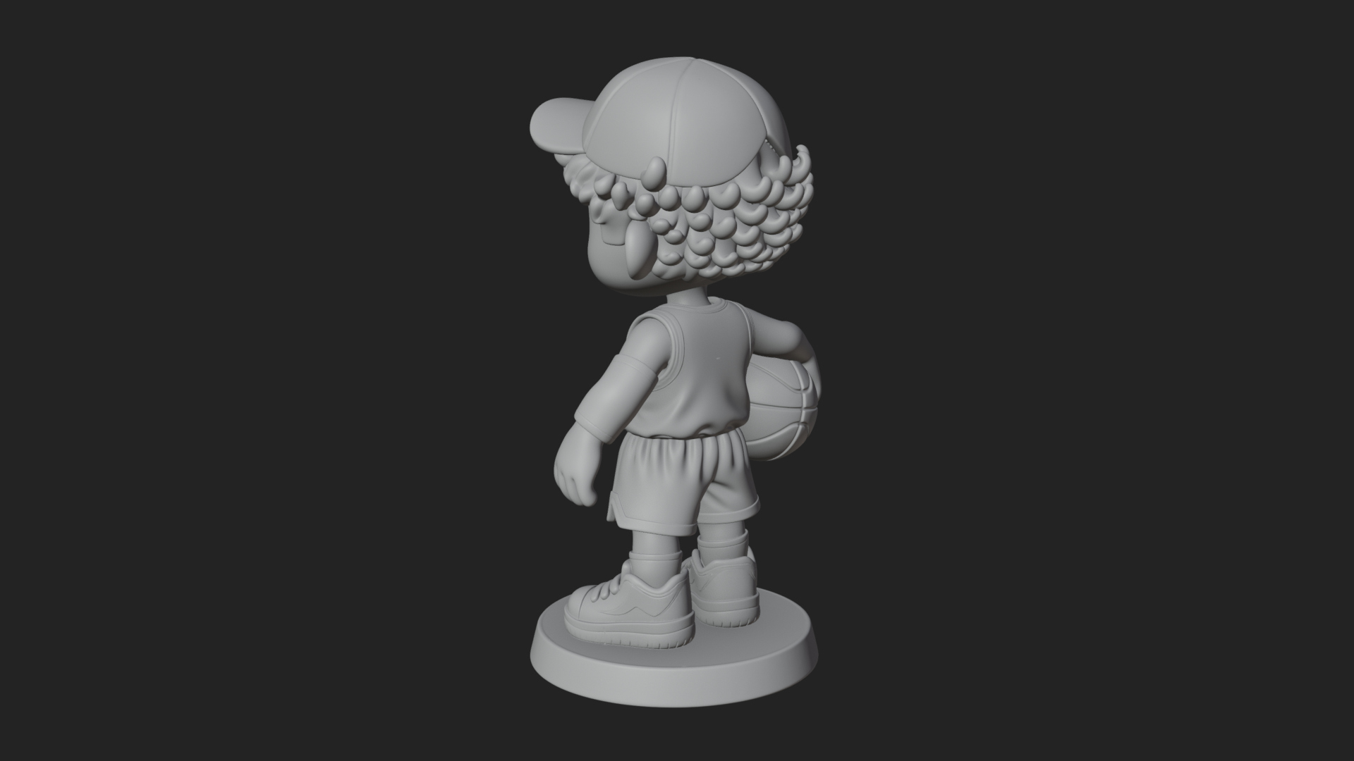 Chibi Basketball Boy Statue Design 2 3D Print Model 3D Model