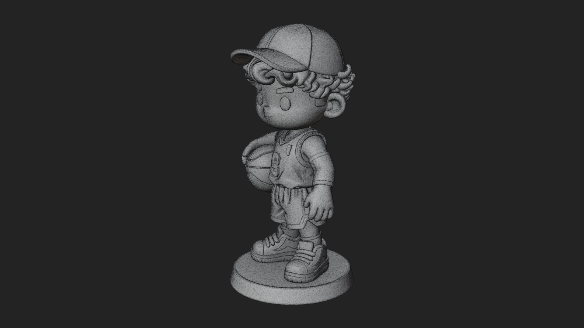 Chibi Basketball Boy Statue Design 2 3D Print Model 3D Model