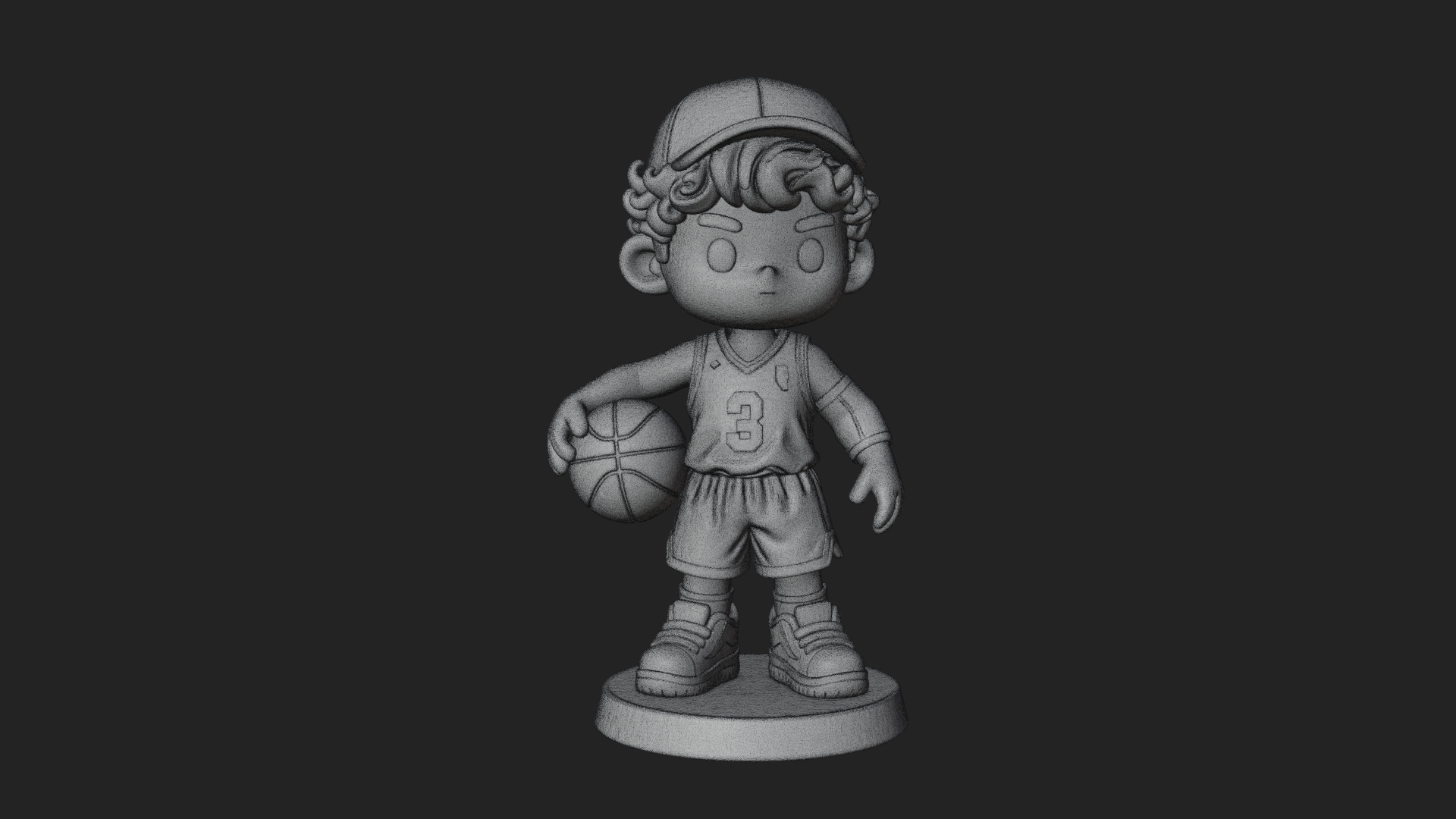 Chibi Basketball Boy Statue Design 2 3D Print Model 3D Model