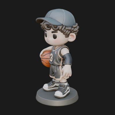 Chibi Basketball Boy Statue Design 2 3D Print Model