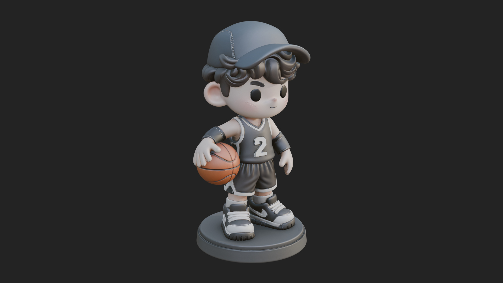 Chibi Basketball Boy Statue Design 3 3D Print Model 3D Model